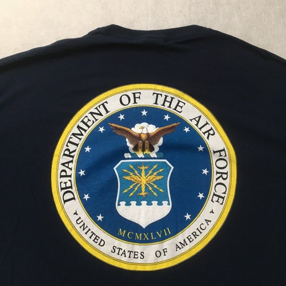 United States DEPT of Air Force USAF Veteran T-Shirt 2XL Proudly Served Blue - Picture 7 of 8